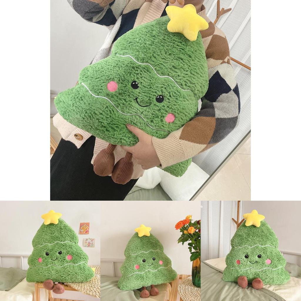Christmas Tree Plush Pillow With Pp Cotton Filling For Sofa Decor Home Office