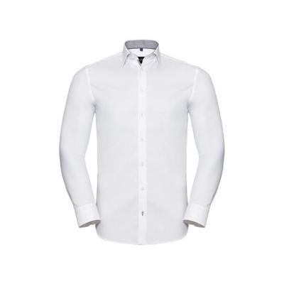 Mens Herringbone Tailored Long-Sleeved Formal Shirt