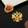 Double-Headed Eagle Emblem, Soviet Sickle And Hammer, First-Class Patriotic Medal, Red Five-Pointed Star Metal Brooch