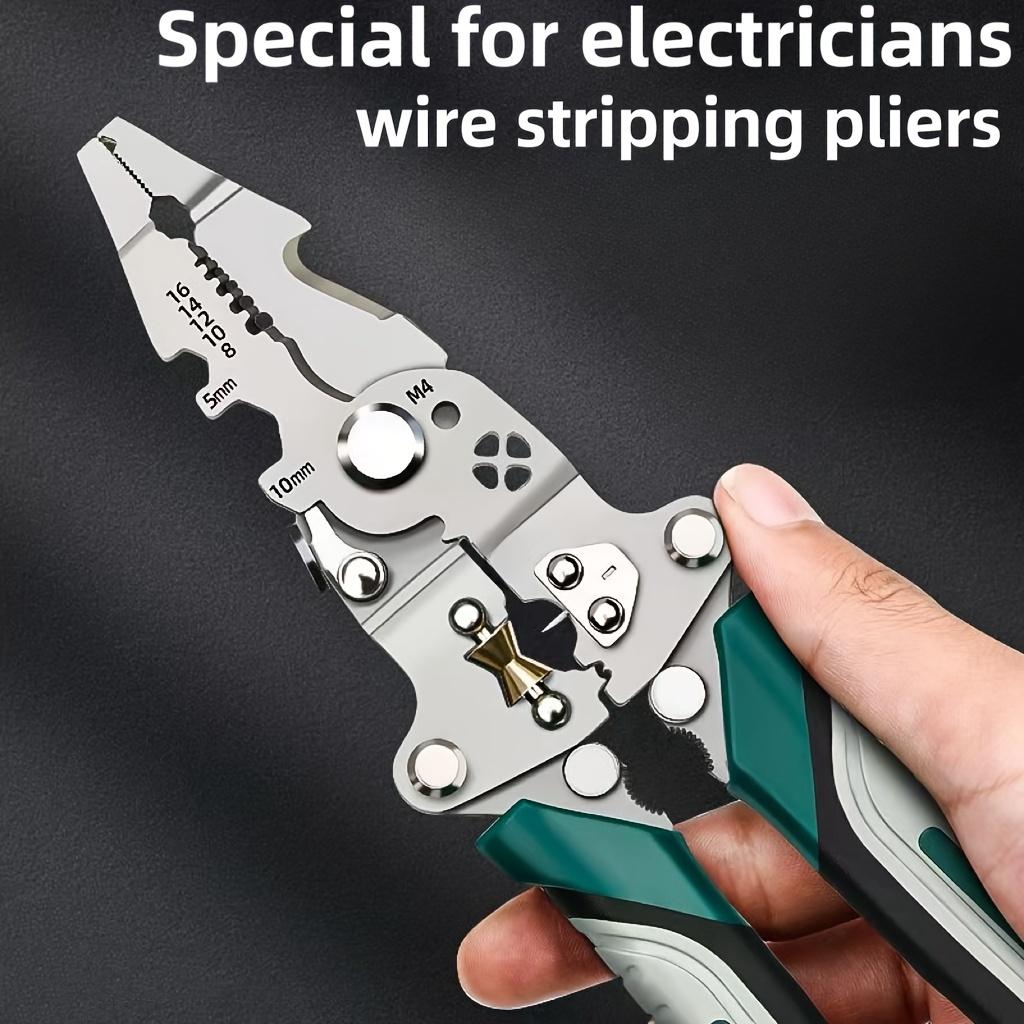 Multifunctional Foldable Wire Strippers: Special Wire Strippers for Electricians, Can Strip Wires, Cut Wires, Twist Water Pipes, Crimp Terminals
