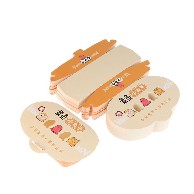 100Pcs Disposable Octopus Ball Packaging Box Japanese Street Food Takoyaki Takeaway Snack Fruit Box Packing Paper Container