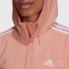 adidas Chaqueta con capucha de cremallera y estampado completo a rayas para mujer Chaqueta Rosa HB5095