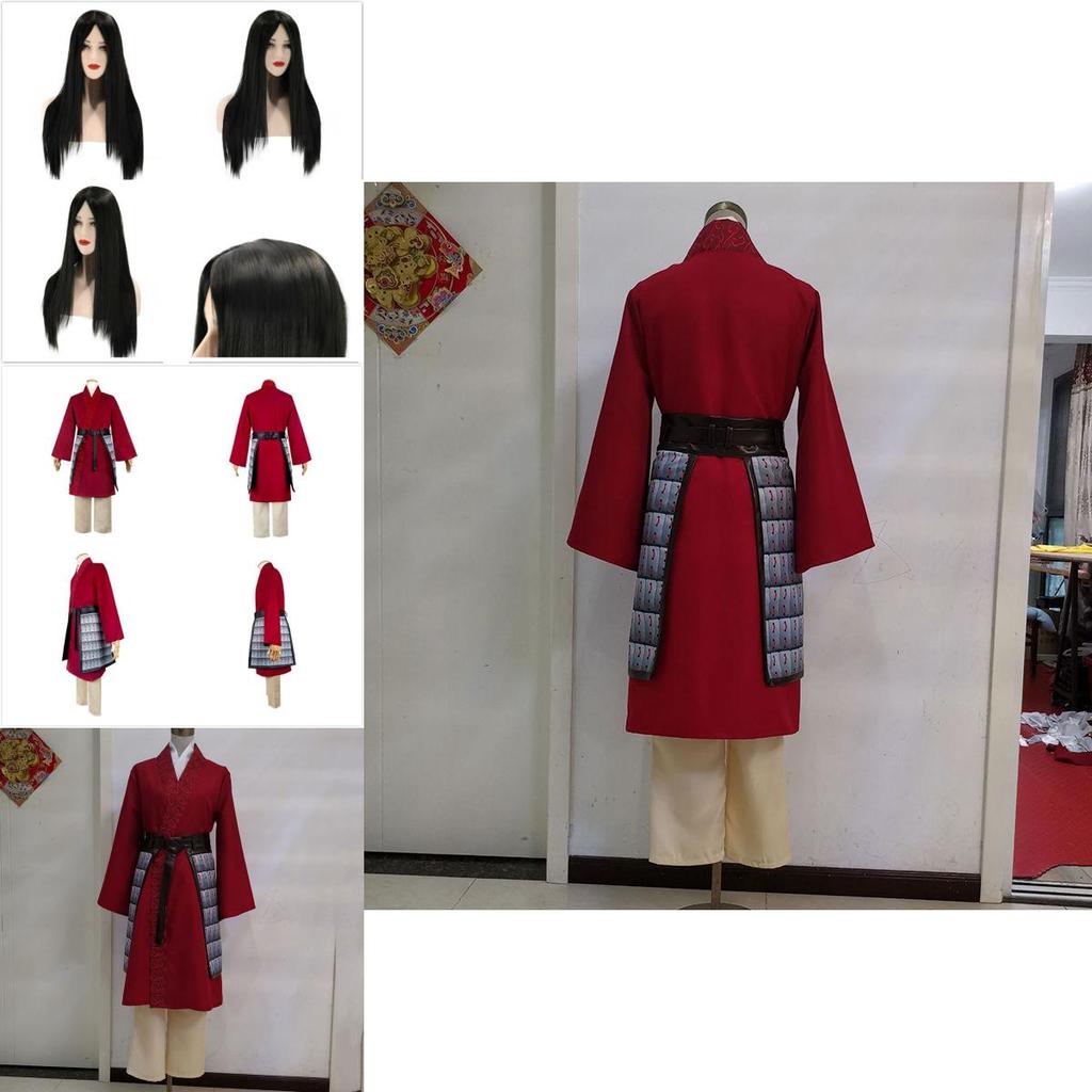 Elegant Hua Mulan Chinese Hanfu Cosplay Costume For Women And Girls With Full Set Wig