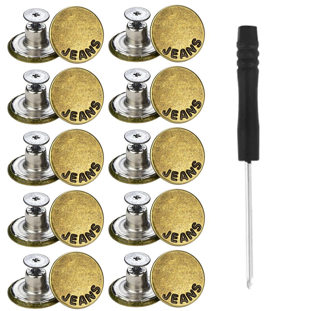 Screw Button Metal Jean Button Metal Jeans Buttons Repair Kit Replacement Briefly Tighten Or Loosen Leather Crafts