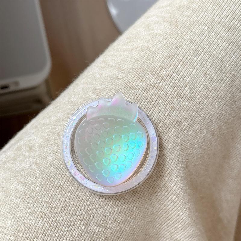 Magnetic Mobile Phone Watching Drama Desktop Bracket Airbag Retractable Creative Three-Dimensional Strawberry Ring