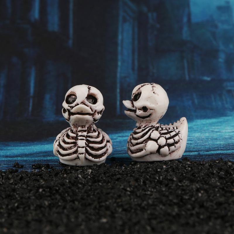 Halloween Miniature Resin Ducks Ghost Figurines 12Pcs Fadeless for Fairy Garden Window Sill Balcony Home Decor
