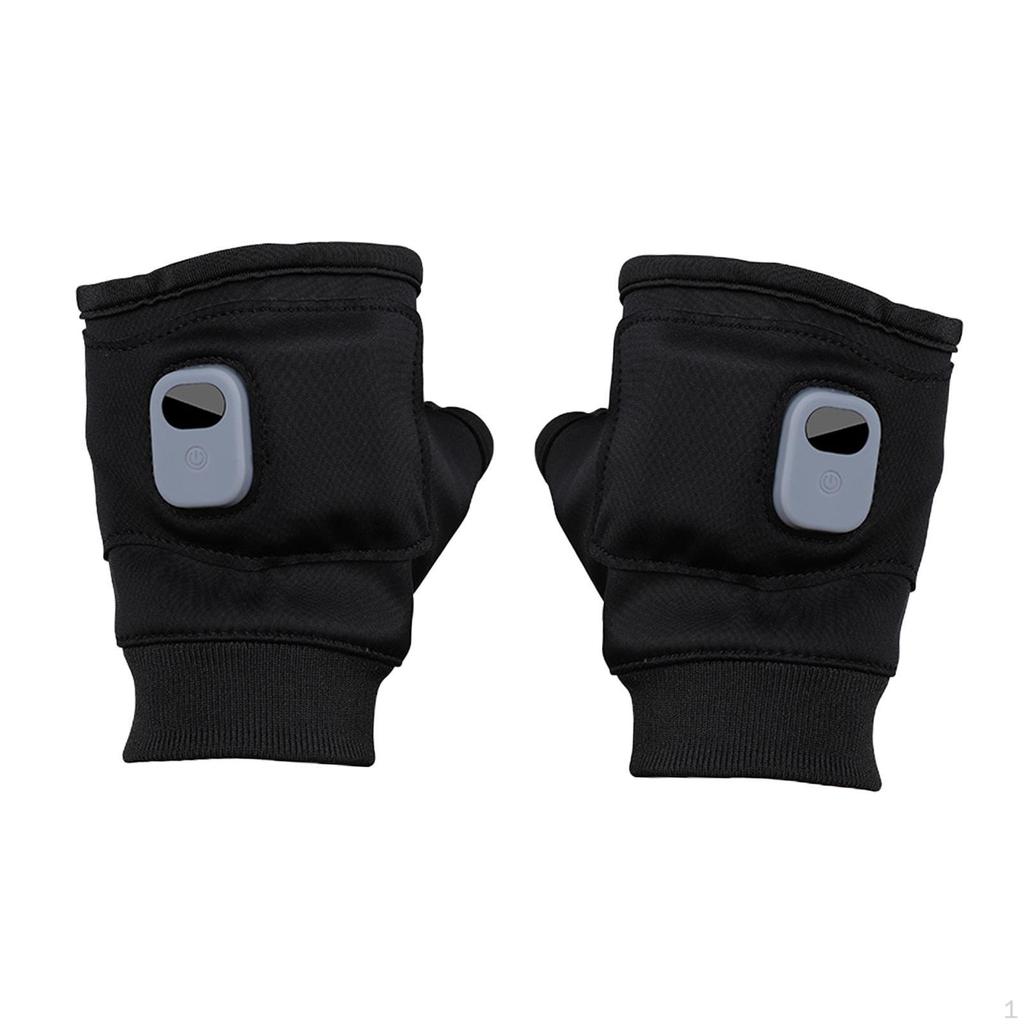 Heated Gloves Fingerless 3 Levels Adjustable Hand Warmers for Work Hiking Riding