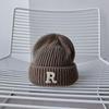 New R letter wool hat women's autumn and winter knitted hat parent-child cold hat trendy versatile casual warm hat