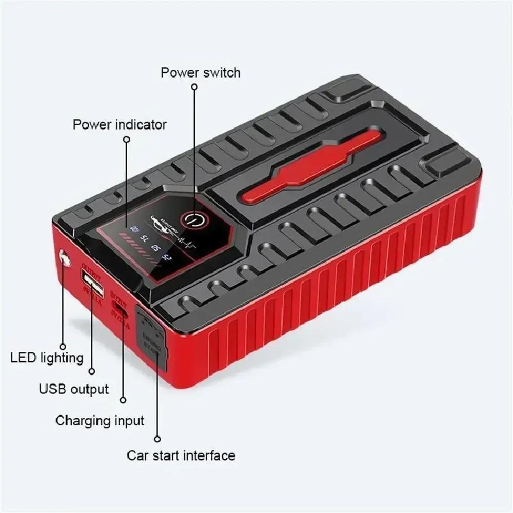 Car Jump Starter Power Bank With Air Compressor Portable Booster Jumper Box Battery Charger Car Electronic Accessories