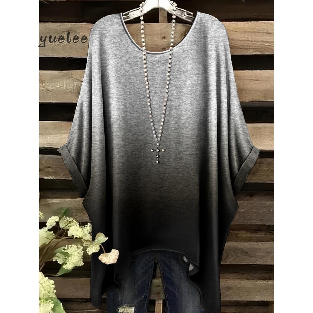Bohemian Chic Oversized Trendy Ethnic Prints Irregular Hem O-Neck Y2k Clothes Fashion Woman Clothes Versatile Women's Clothing