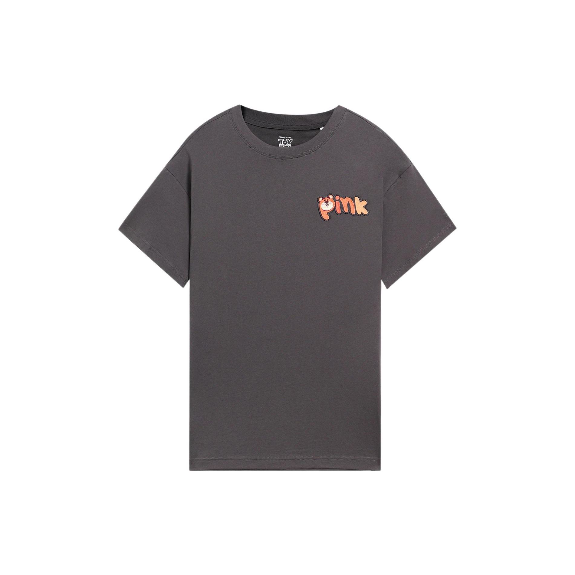 

Li Ning X Disney Коллаборация Pixar Серия Strawberry Bear Футболка с принтом букв и цифр, круглый вырез, унисекс, черная, серая AHSS955-4 XXL