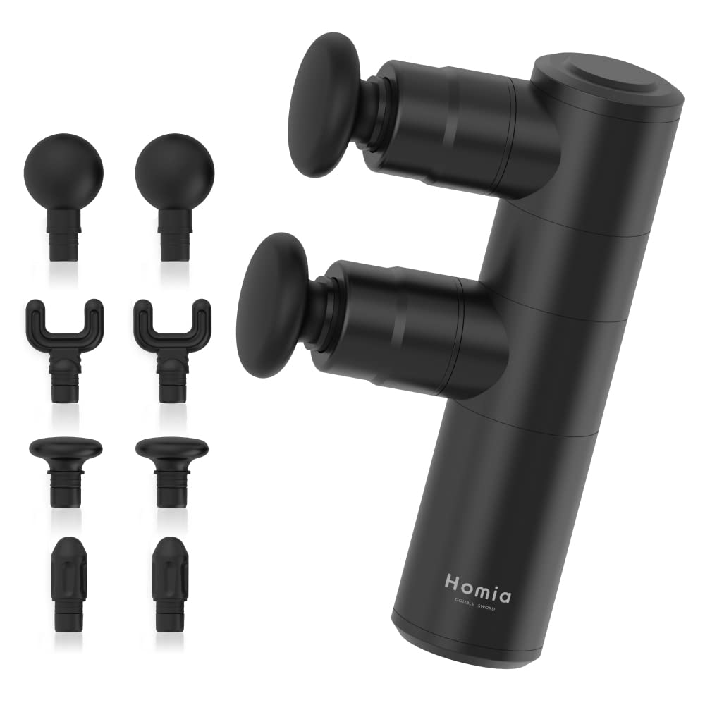 HOMIA DOUBLE SWORD Myofascial Release Handy Gun for Body Face and Compact and Black Gun, Care, Care, Shoulders, Hips, Feet, Lightweight, Gift,