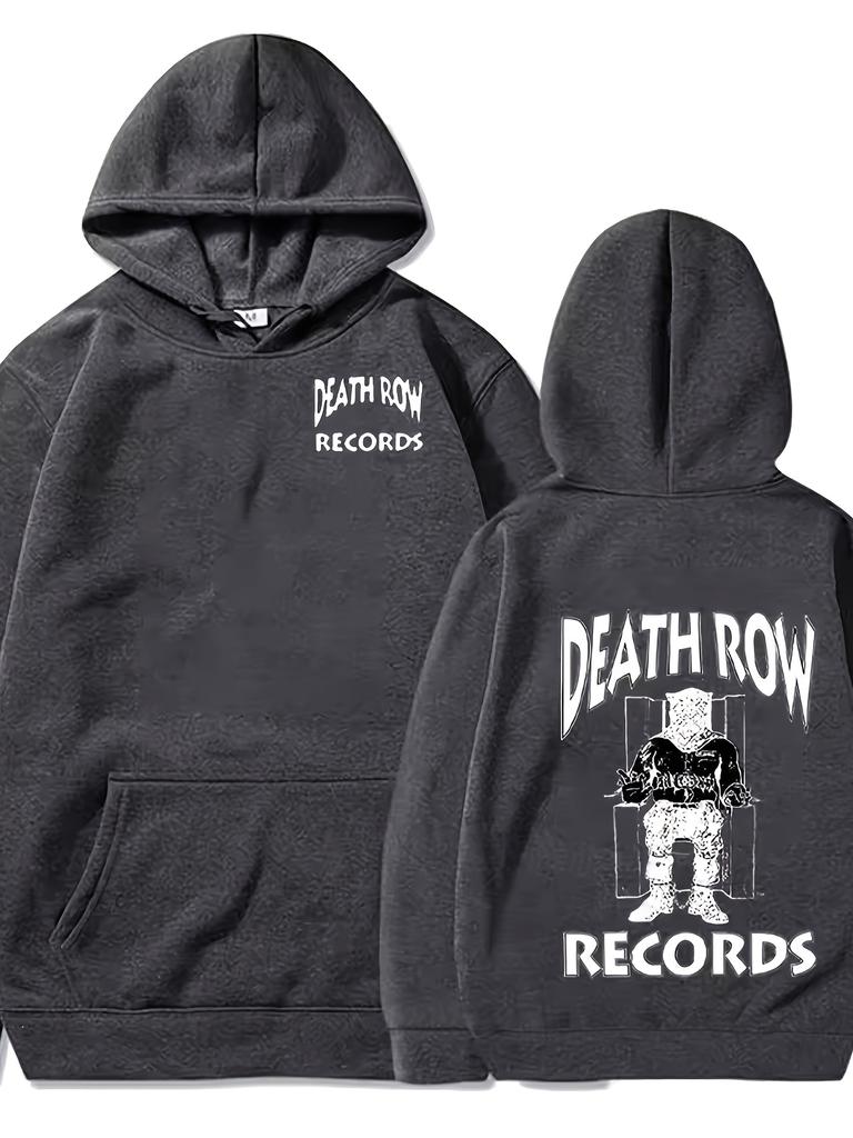 Men'S Black Casual Long Sleeve Pullover with Graphic Print Loose Fit Polyeste Fall Winter Hoodie Graphic Hoodie Polyester Hoodie