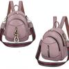 Simple Women's Backpack Casual Zipper Shoulder Bag Solid Color Travel Backpack