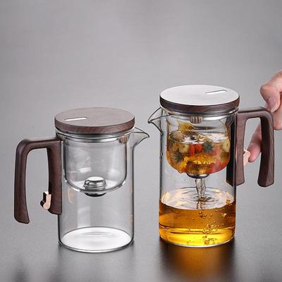 Glass Tea Pot Kettle Infuser 520ML/720ML Teapot Water Separation Inner Magnet One Click Magnetic Tea Infuser Pot Set