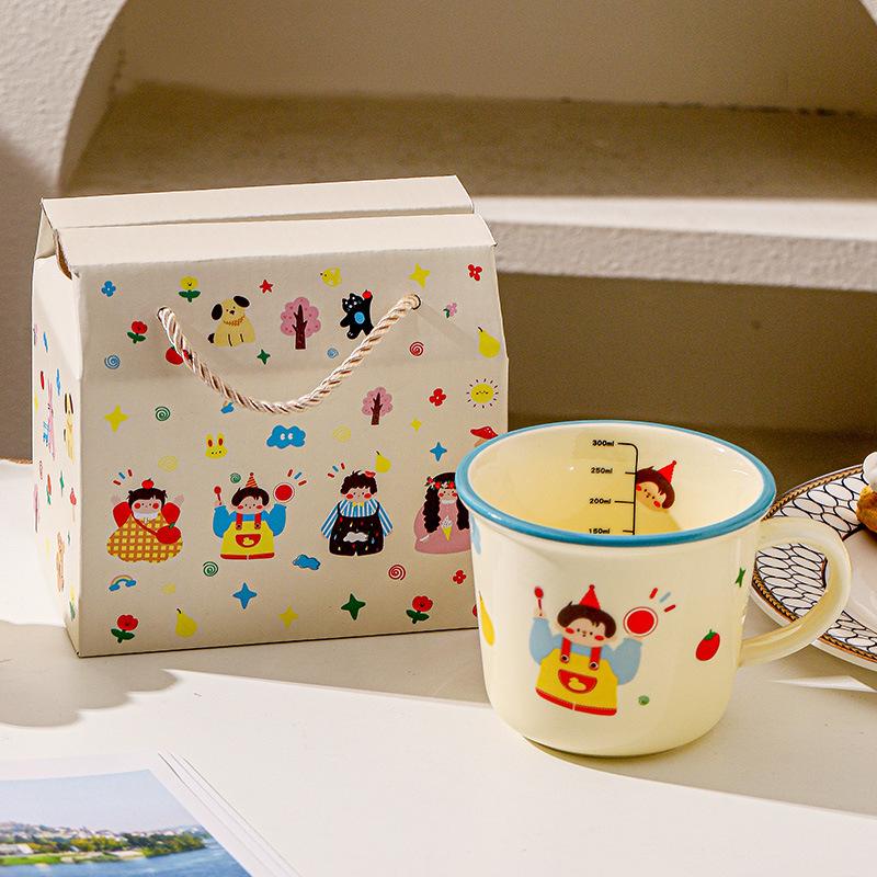 High Looking Family Student Mug Children's Water Cup Household Couple Cup Ceramic Cup Set Milk Cup