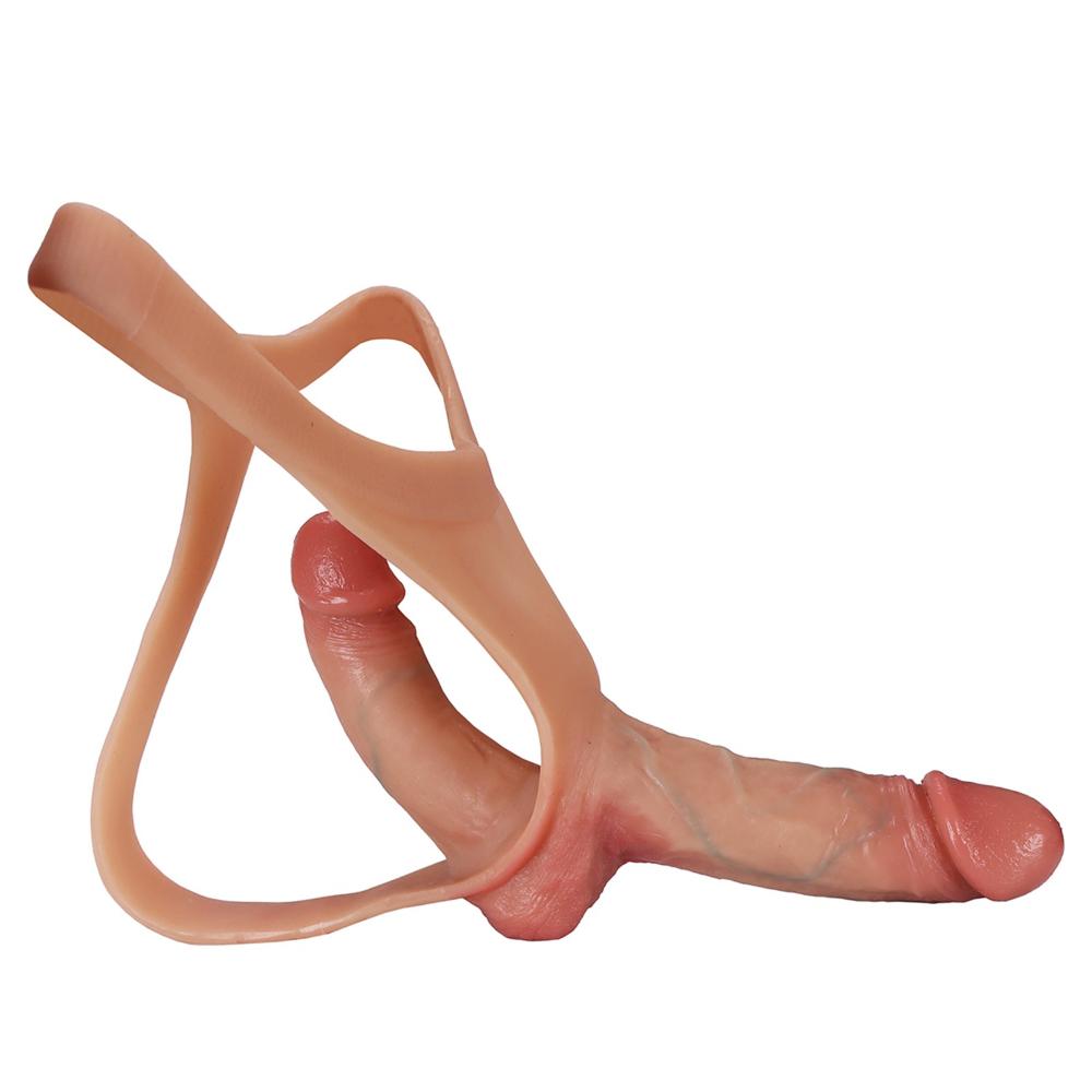 Strapless Strap-On Harness Dildo for Lesbian Couples, Double Penetration, Realistic Silicone, Adjustable BDSM Underwear for Role Play