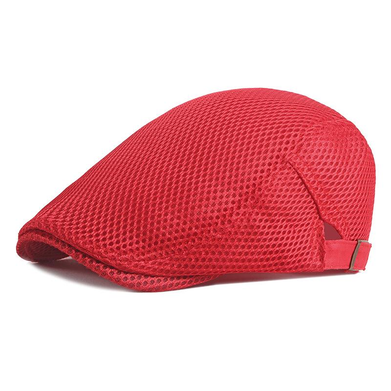 Summer thin hollow mesh breathable duckbill cap men's light plate retro sun protection forward hat