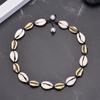 Gold alloy shell necklace, hand woven pearl short chain for women, gold-plated jewelry, Christmas gift, Stocking stuffers, Valentine's Day gift