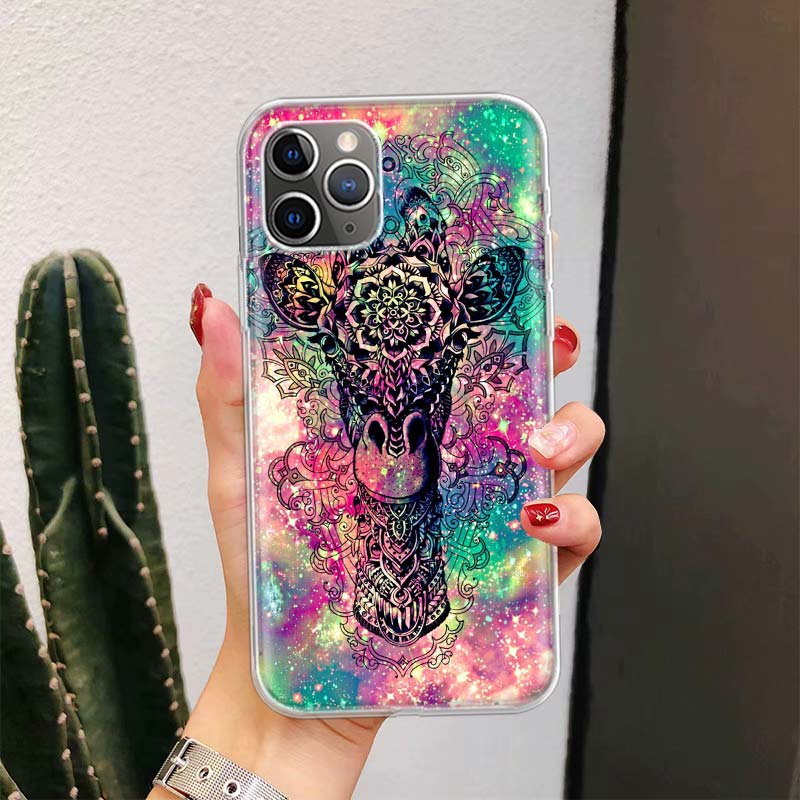 Cute Cartoon Giraffe Animal For iPhone 17 Air 16 15 14 Plus 13 Mini 12 11 Pro Max Phone Case 16E 7 Print 8 SE Fundas Cover Soft