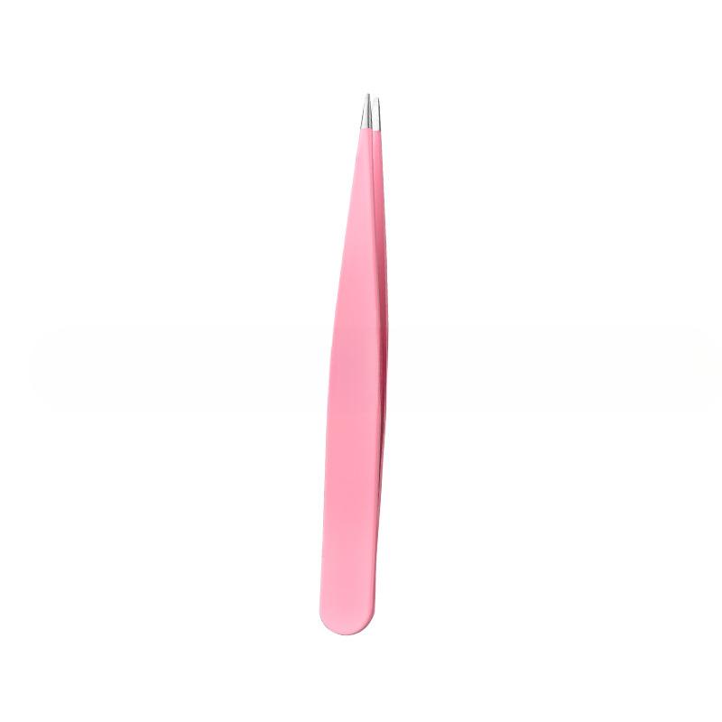 Hair Removal Tweezers Stainless Steel Eyebrow Tweezers Pink Slanted Black Tip Point Face Harmless Makeup Beauty Tool Black