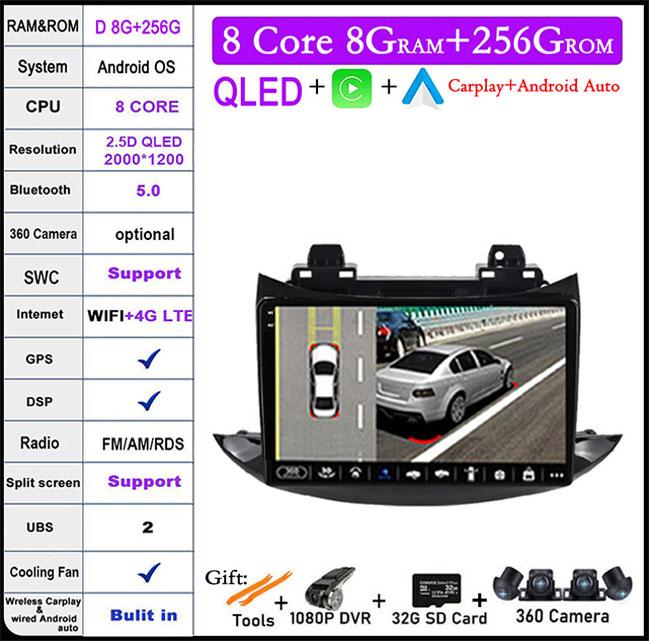 Android 14 Car Radio For Chevrolet Tracker Trax 2016 - 2019 DSP QLED Multimedia Video Player Bluetooth Navigation GPS WIFI