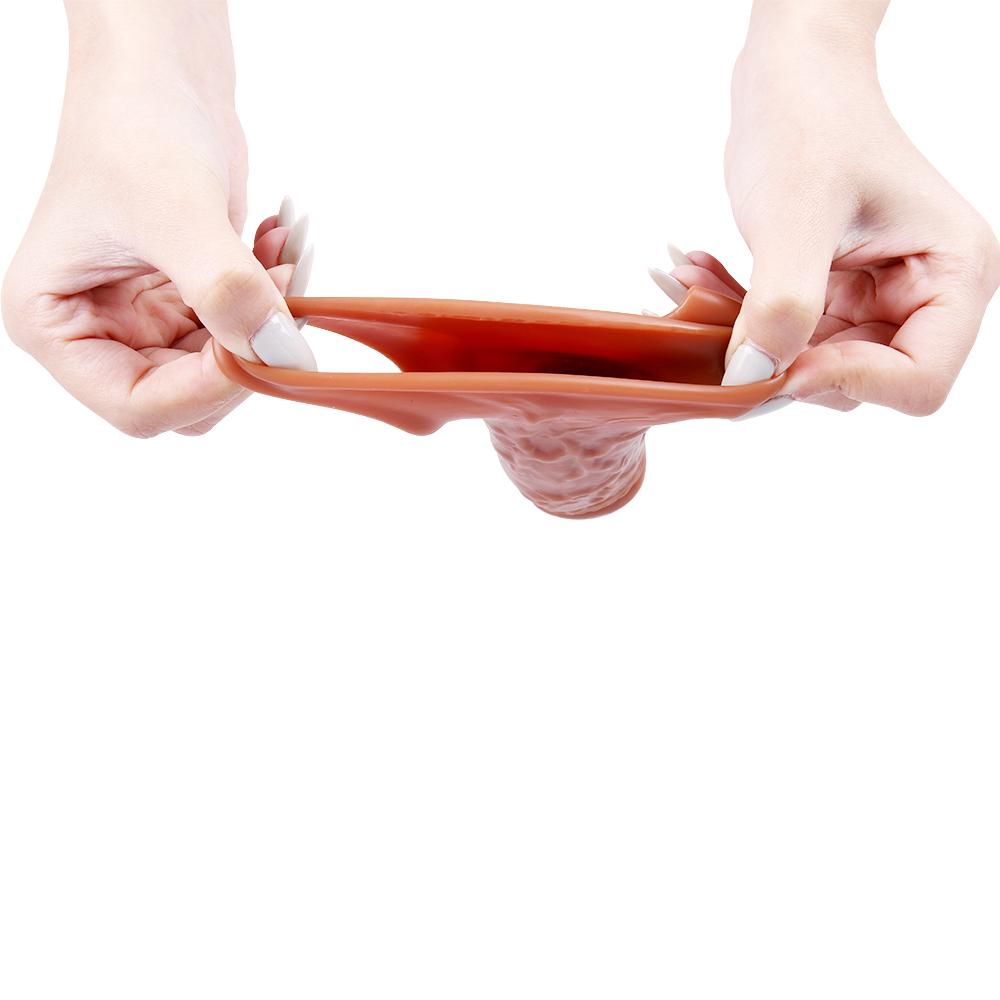 Reusable Condom Penis Extension Sleeve Delay Ejaculation Cock Cover Penis Extender Vibrator Sex Toys For Men Adults Products