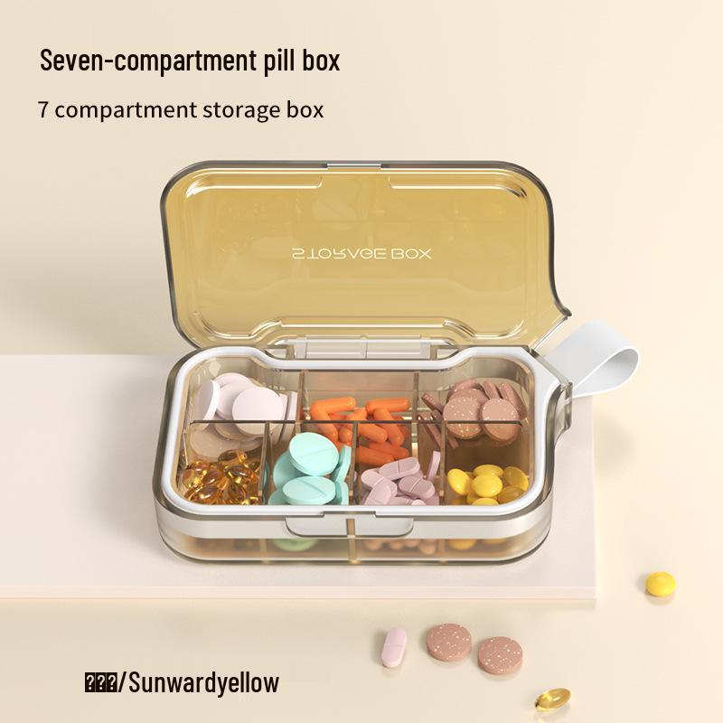 7-Compartment Portable Pill Box for Weekly Medication, 3 Meals a Day, Compact Carry-On Storage