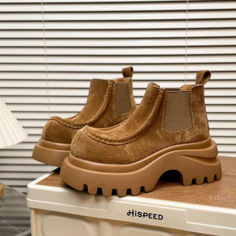 Fashion Flats Platform Women Ankle Boots Casual Suede Winter Sport Shoes Fashion Dress New Boots 2025 Designer Goth Femme Chelsea Boots