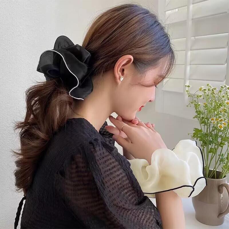 Женская летняя прозрачная шифоновая повязка на голову A29846_Black