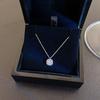 LATS New Square Zircon Stainless Steel Necklace for Women Silver Color Light Luxury Niche Choker Fashion Jewelry Gift