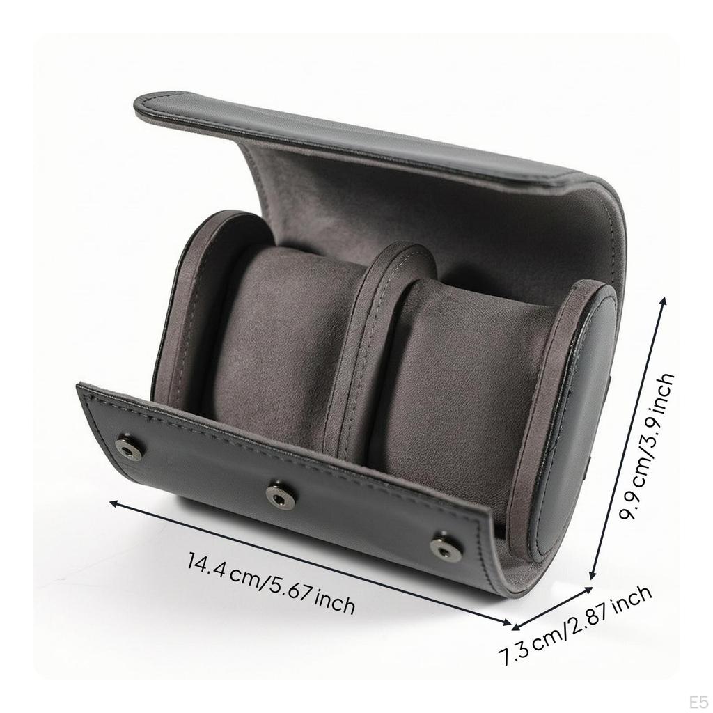 Watch Roll with Three Compartments Cylindrical Travel Structured for