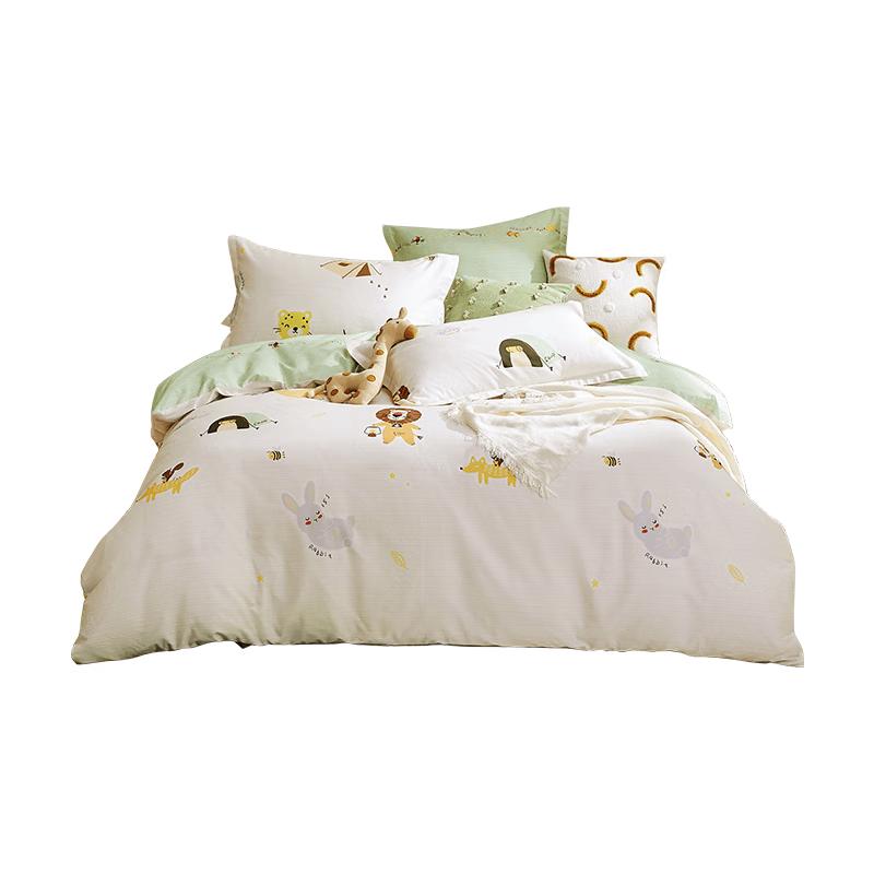 Luolai Kids Pure Cotton Fitted Sheet Bedding Set Fitted Sheet for 1.2m Bed (Duvet 150x215cm)