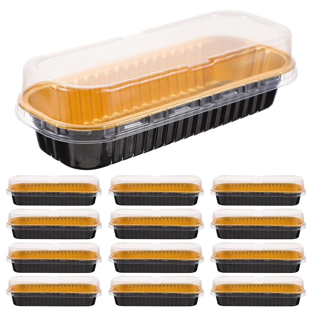 20 Pcs Box with Lid Aluminum Pans Lids Mini Office Wastebasket Foil Cake Baking Loaf Disposable