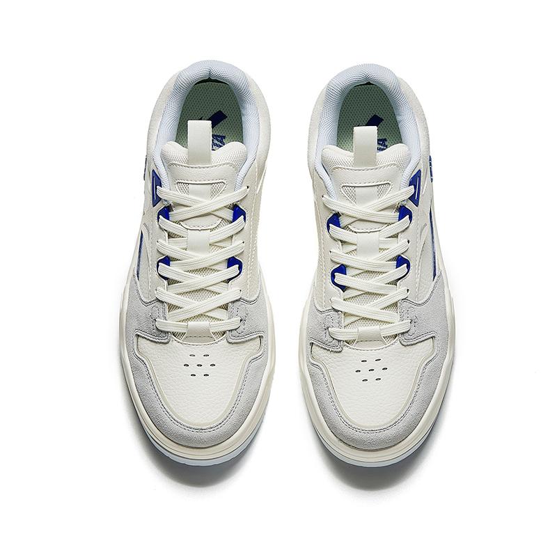 Anta C37 Series Trendy Casual Slip Resistant Durable Low Top Skate Shoes Men Sneakers White Gray Blue 912448081-3