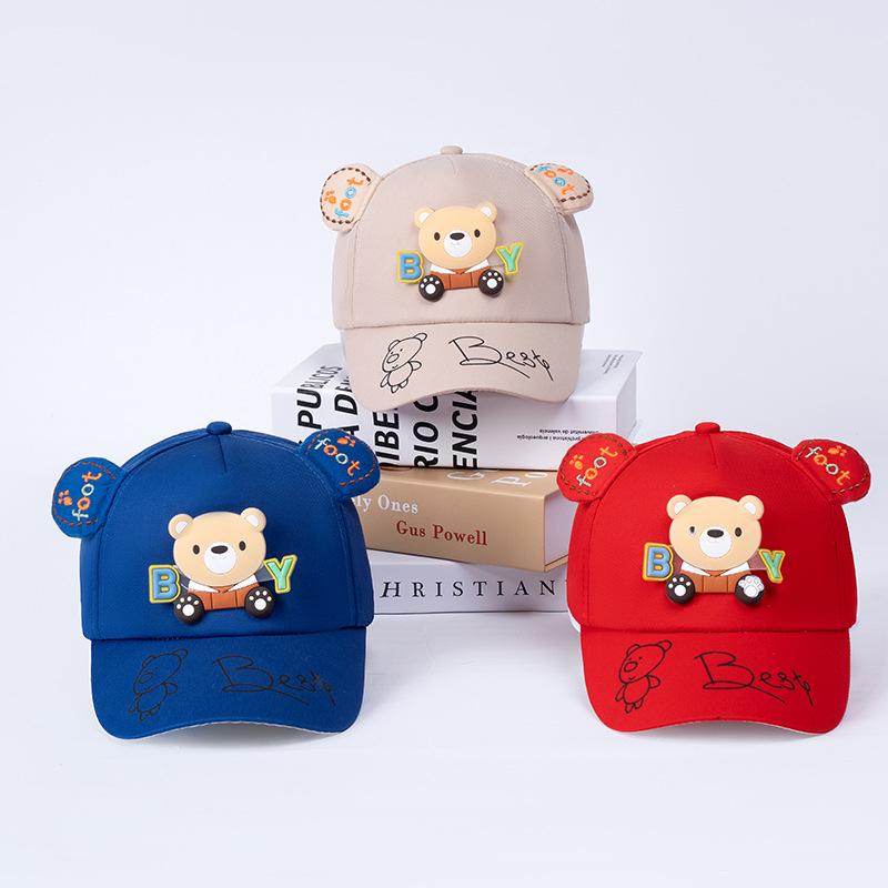 Little Bear Duckbill Hat: Trendy Korean-Style Sun Cap for Boys & Girls, Perfect for Spring & Autumn