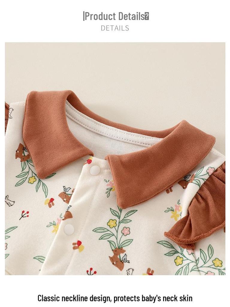 Neugeborenen Baumwoll Baby Strampler Set - 5 Teile für Frühling & Herbst, Kurzarm Schlafanzüge