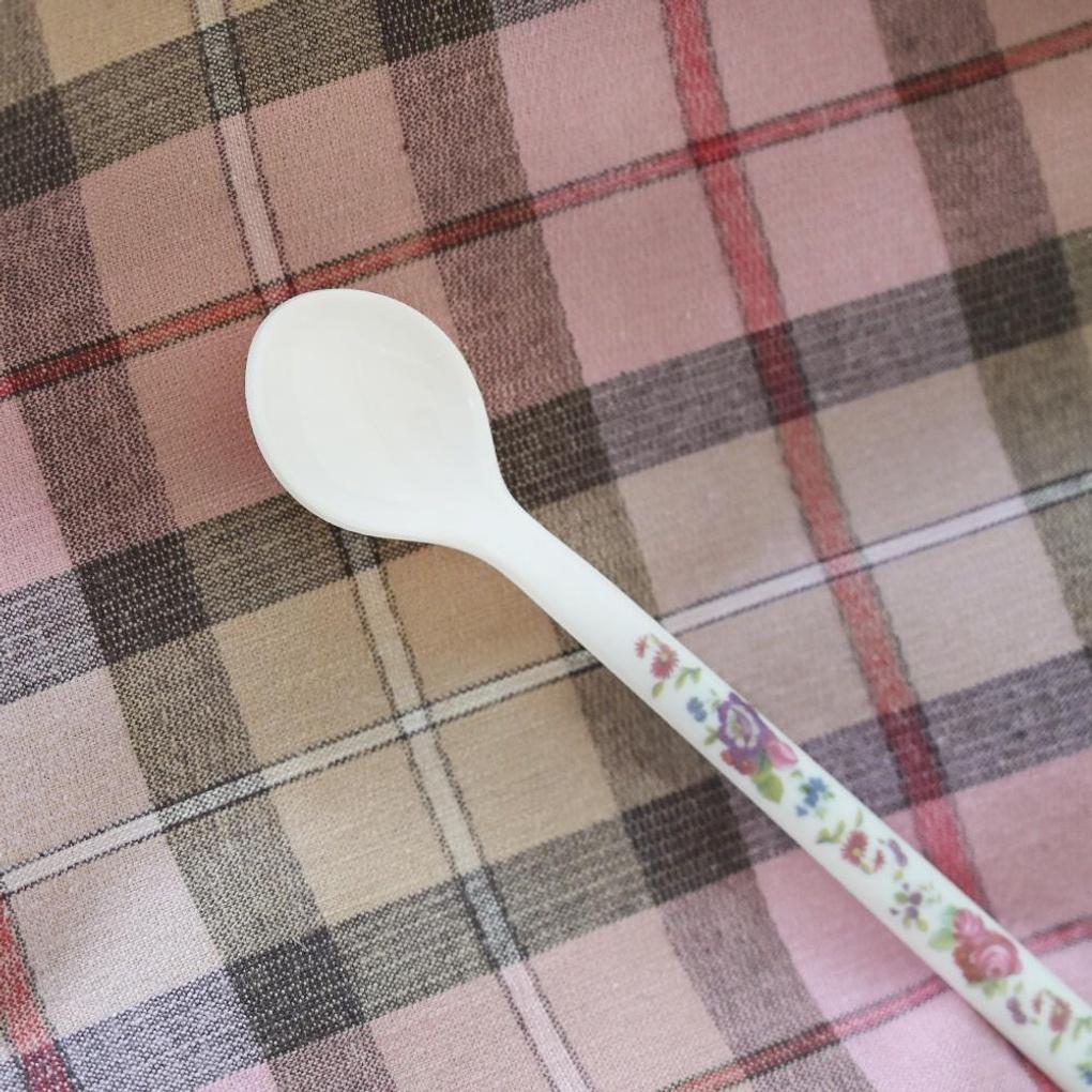Vintage Flower Melamine Long Teaspoon Small