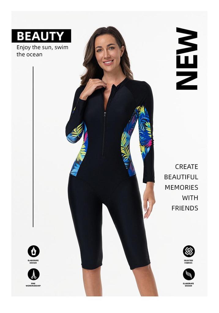 Muta da Surf Stile Mediorientale 2025 - Tuta Intera con Zip e Maniche Lunghe Modellante