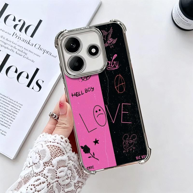 Lil Peep Hellboy Love Plating Phone Case For Xiaomi Redmi Note 14 15 Pro Plus 13 12 11 11S 11T 10 9S 9 5G Anti-Fall Airabag Cove