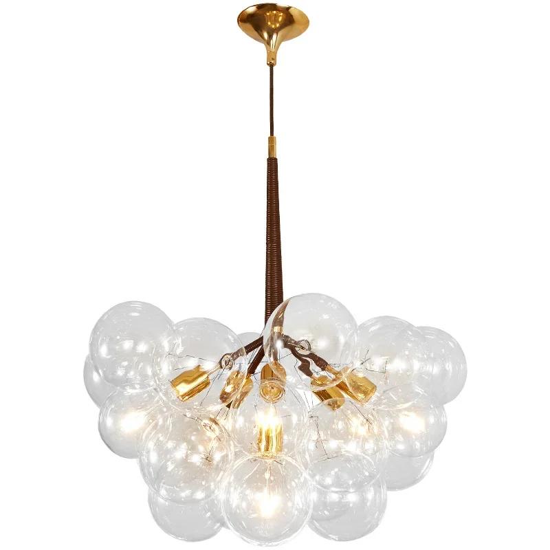 Nordic Glasses Chandelier Balck White Coffee Wires Pendant Lights 9 /12 /18 Glass Hanging Lights Luminaria Home Decor ceilling