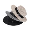 Cappello di Paglia Intrecciato da Donna Estivo Protezione Solare Cappello da Sole Moda A Tesa Larga Cappello a Cilindro Viaggio al Mare Versatile Cappello alla Moda