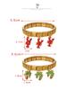 Mixed Color Italian Square Module Christmas Pendant Bracelet Set