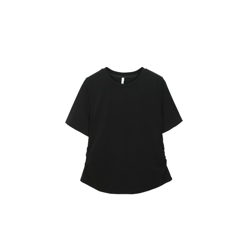 

Xianlixiu 2026 Summer New Plus-Size Women s Clothing for Fat Girls, Simple Style, Basic Solid Color, Versatile, Slimming V-Neck Knitwear Black Crew Neck 2XL