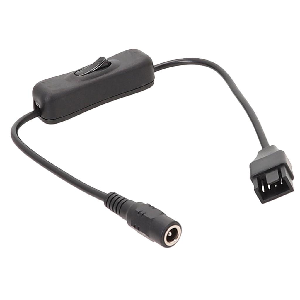 33cm DC5.5x2.1mm Plug to 4Pin Computer PC Fan Power Adapter Cable Connect Computer Fans to External Power Source