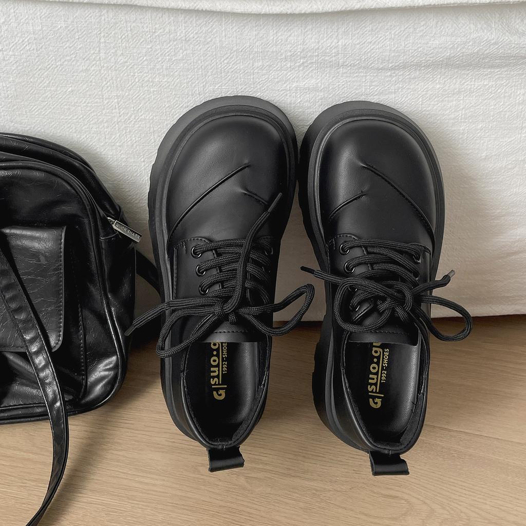 Popular white British style heightened platform small leather shoes women's 2025 new summer versatile heightened soft-soled loafers