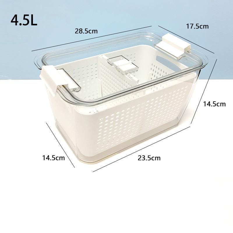 

Холодильник большой емкости, ящик для хранения овощей и фруктов, кухонная сливная корзина, герметичные коробки для хранения продуктов L белый