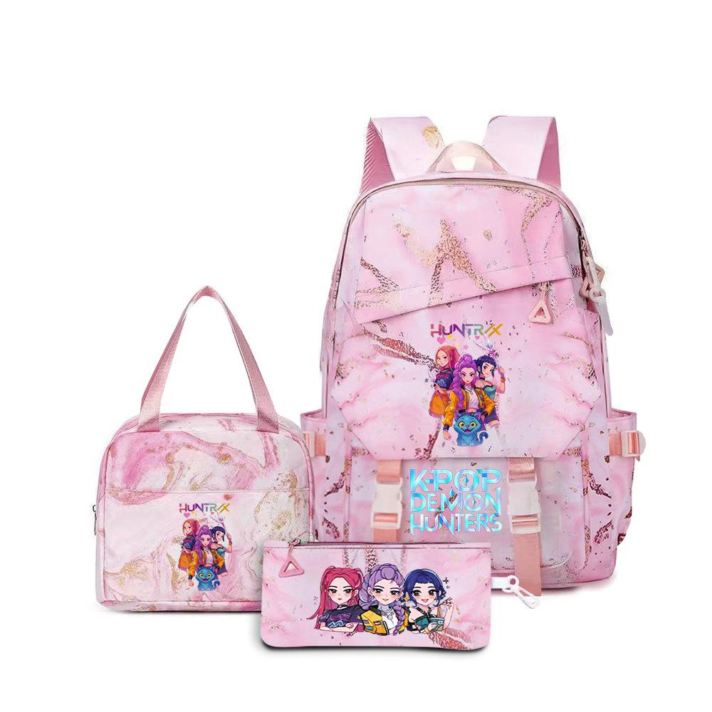 School Season Three-Piece Backpack Wind Academy Style High School Students Schoolbag Lightweight Backpack