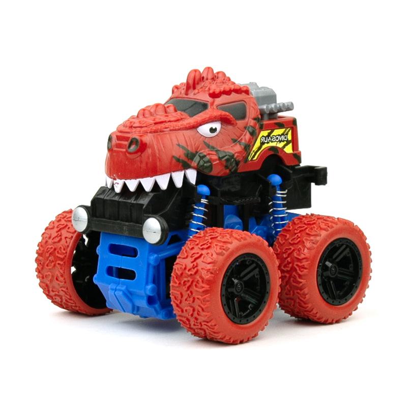 Inertial Pull-Back Dinosaur Monster Toy Car - Durable Four-Wheel Drive for Kids