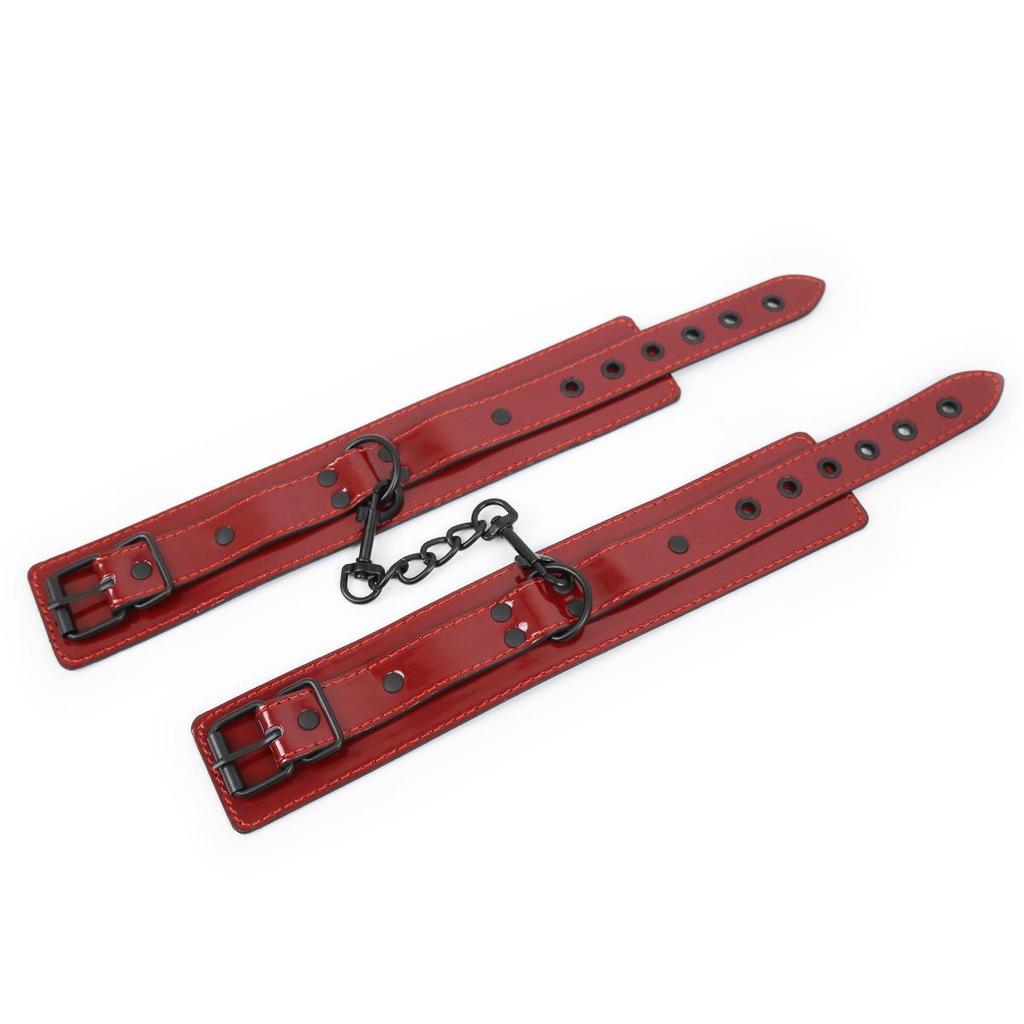 Adult Leather Restraints Handcuffs - Black